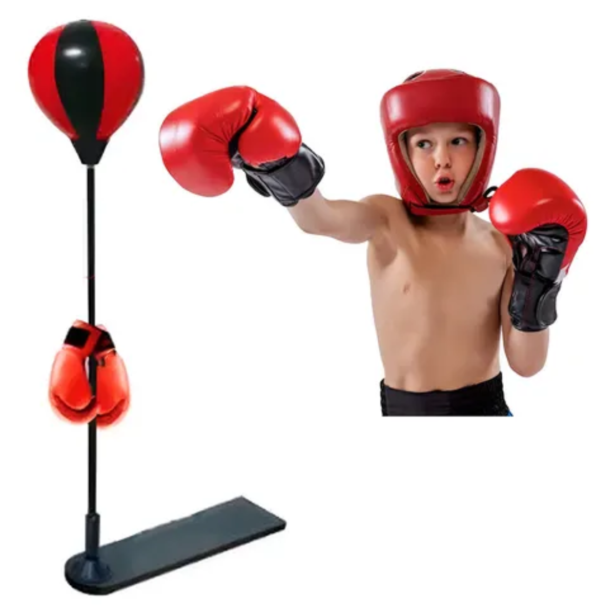 Kit Boxeo Para Niños Pera Con Soporte